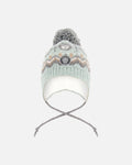 Lined Peruvian Knit Pompom Hat Gray And Sage