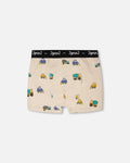 Organic Cotton Boxer Beige Truck Print